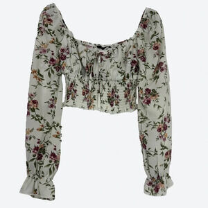Floral white forever 21 blouse